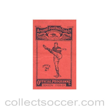 1938 - Arsenal v Preston North End official programme 22/10/1938
