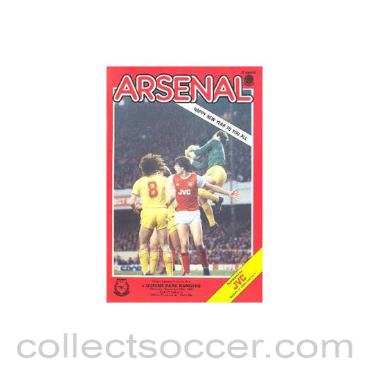 1985 - Arsenal v Queen's Park Rangers official programme 28/12/1985 Canon League