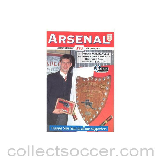 1994 - Arsenal v Queen's Park Rangers official programme 31/12/1994 Carling Premiership