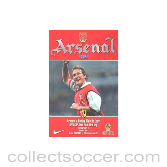 2000 - Arsenal v Racing Club de Lens official programme 06/04/2000 UEFA Cup Semi-Final 1st Leg
