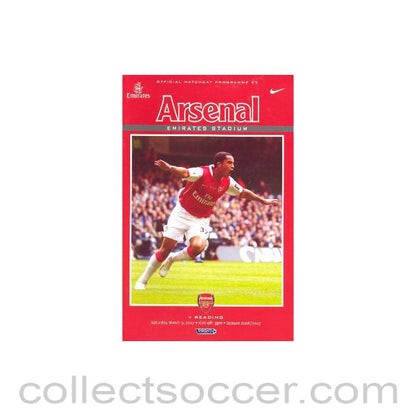 2007 - Arsenal v Reading official programme 03/03/2007
