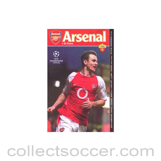 2003 - Arsenal v Roma official programme 11/03/2003 Champions League