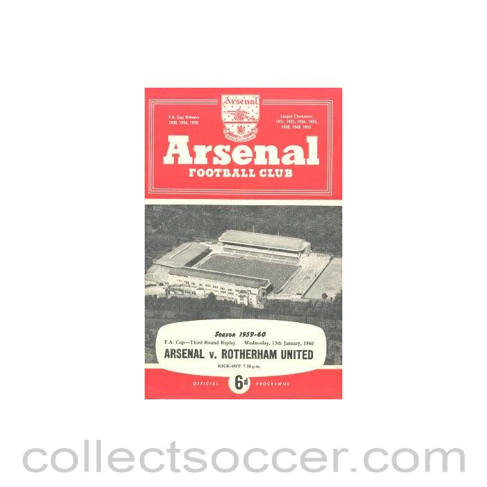 1960 - Arsenal v Rotherham United official programme 13/01/1960