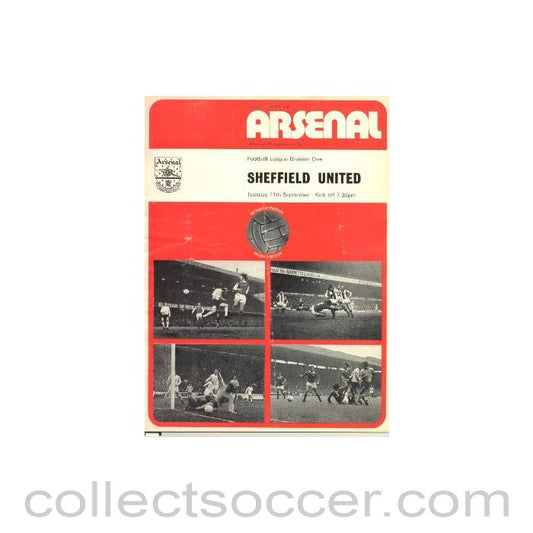 1973 - Arsenal v Sheffield United official programme 11/09/1973