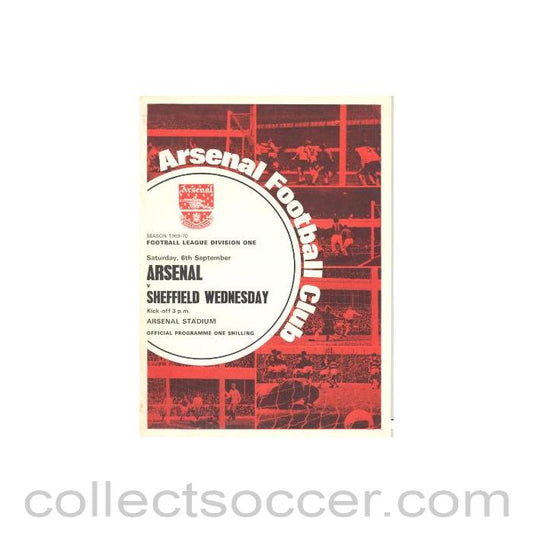 1969 - Arsenal v Sheffield Wednesday official programme 06/09/1969 Football League