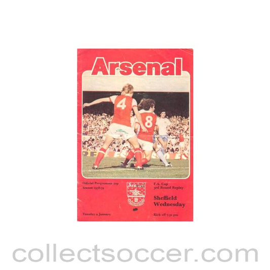 1979 - Arsenal v Sheffield Wednesday official programme 09/01/1979 F.A. Cup