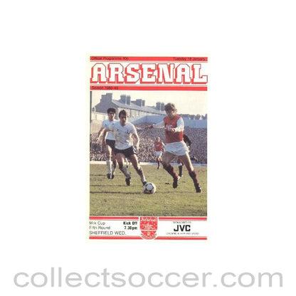 1983 - Arsenal v Sheffield Wednesday official programme 18/01/1983 Milk Cup