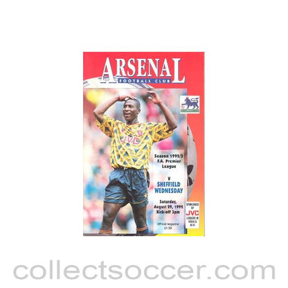 1992 - Arsenal v Sheffield Wednesday official programme 29/08/1992 Premier League