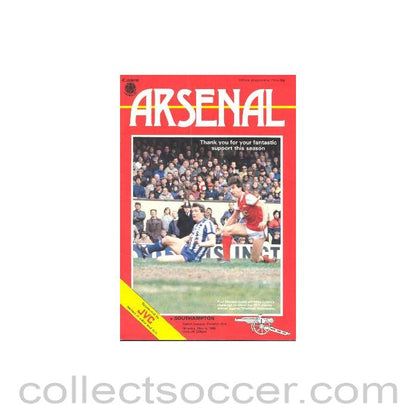 1985 - Arsenal v Southampton official programme 06/05/1985 Canon League