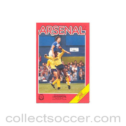 1985 - Arsenal v Southampton official programme 19/11/1985 Milk Cup