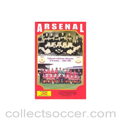 1986 - Arsenal v Southampton official programme 27/12/1986 League Cup