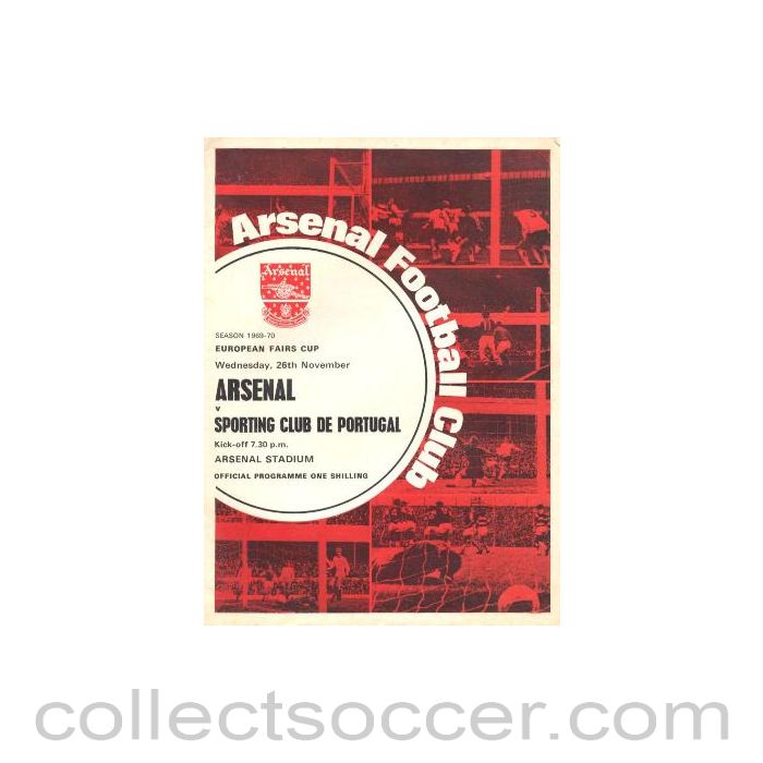 1969 Arsenal v Sporting Club de Portugal European Fairs Cup official programme 26/11/1969