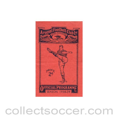 1939 - Arsenal v Sunderland official programme 04/02/1939