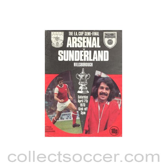 1973 FA Cup Semi-Final Arsenal v Sunderland official programme 07/04/1973