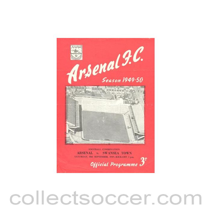 1949 - Arsenal v Swansea Town official programme 10/09/1949