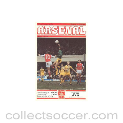 1982 - Arsenal v Swansea City official programme 27/02/1982 Football League