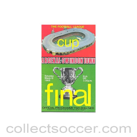 1969 League Cup Final Programme Arsenal v Swindon Town