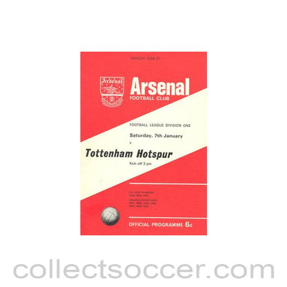 1967 - Arsenal v Tottenham Hotspur official programme 07/01/1967