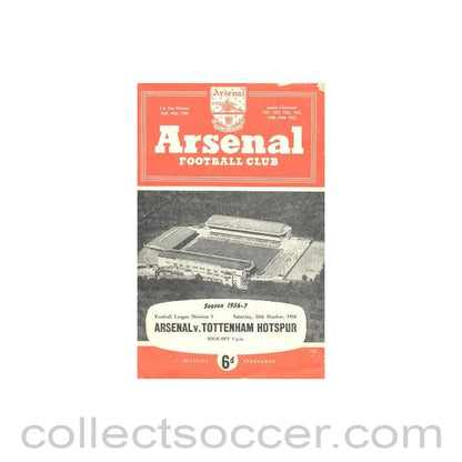 1956 - Arsenal v Tottenham Hotspur official programme 20/10/1956