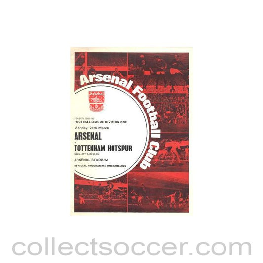 1969 - Arsenal v Tottenham Hotspur official programme 24/03/1969