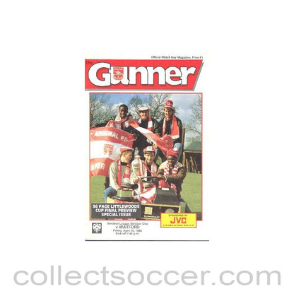 1988 - Arsenal v Watford official programme 15/04/1988 League Cup