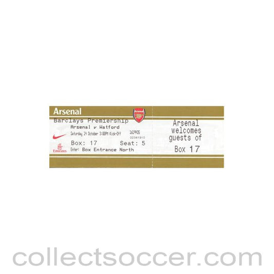 Arsenal v Watford ticket