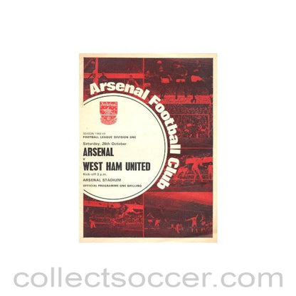 1968 - Arsenal v West Ham United official programme 26/10/1968
