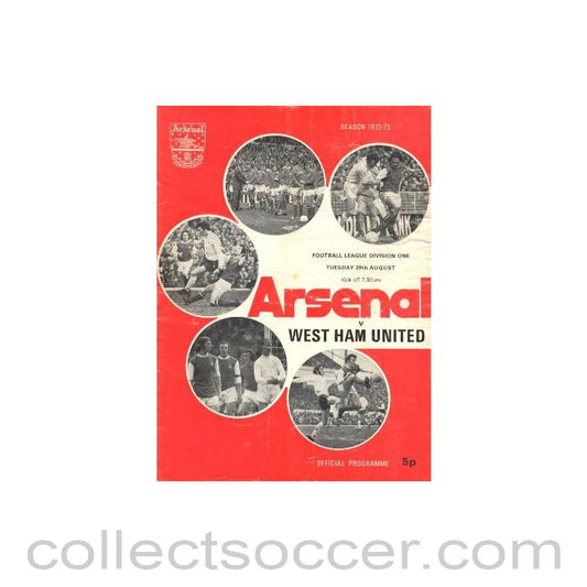 1972 - Arsenal v West Ham United official programme 29/08/1972
