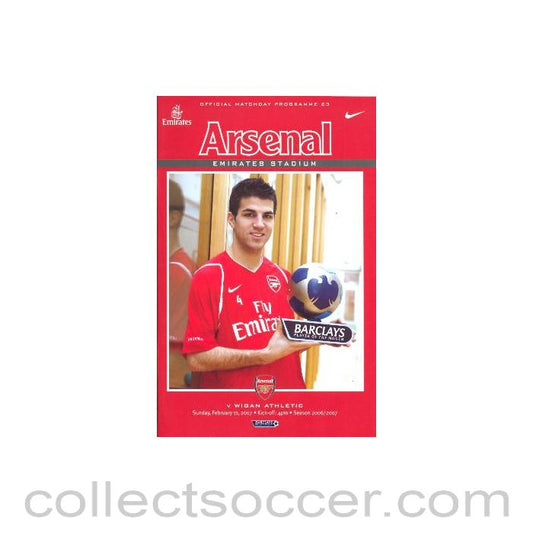 2007 - Arsenal v Wigan Athletic official programme 11/02/2007