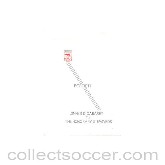 1976 - Arsenal - 14th Dinner & Cabaret to The Honorary Stewards of Arsenal FC menu with ribbon 06/12/1976