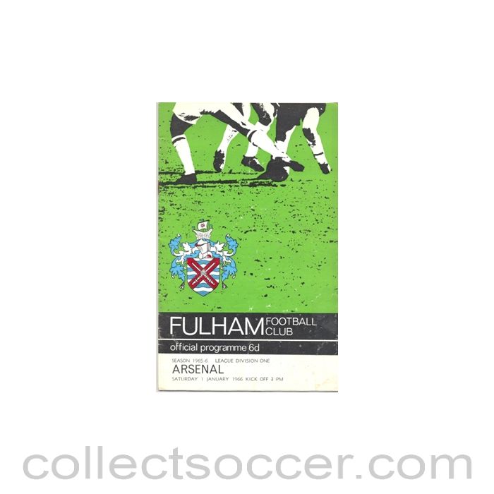 1966 - Fulham v Arsenal official programme 01/01/1966