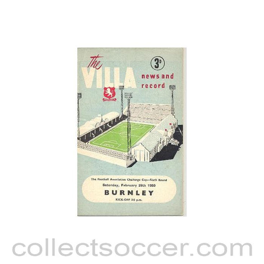 1959 - Aston Villa v Burnley official programme 28/02/1959