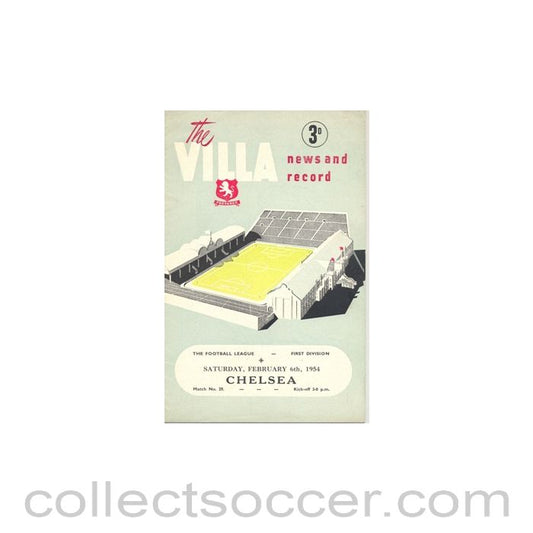 1954 - Aston Villa vChelsea official programme 06/02/1954