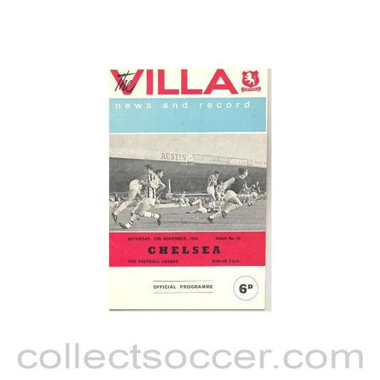 1965 - Aston Villa vChelsea official programme 27/11/1965