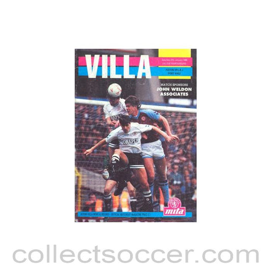 1990 - Aston Villa v Port Vale official programme 27/01/1990 F.A. Cup