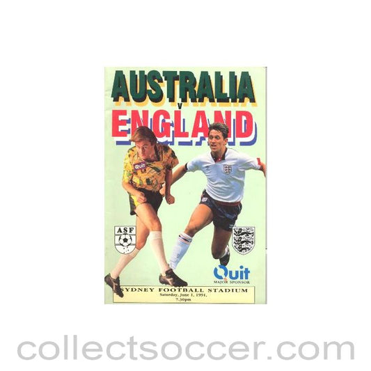1991 Australia v England official programme 01/06/1991