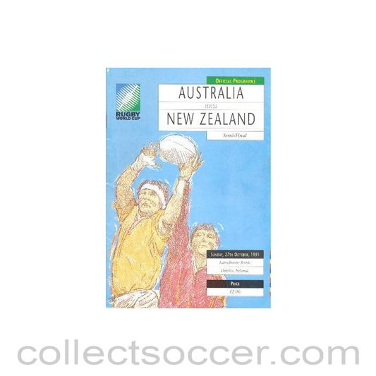 1991 - Australia v New Zealand rugby official programme semi-final 27/10/1991