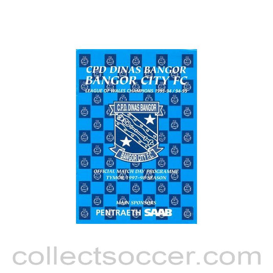 1997 - Bangor v Aris Salonika Greece football programme 1997-1998 Friendly