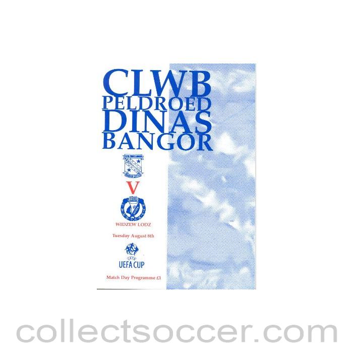 1995 - Bangor v Widzew Lodz Football programme 08/08/1995 UEFA Cup