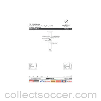 2000 - Barcelona v Chelsea Full Time Report Extra Time 18/04/2000 Champions League