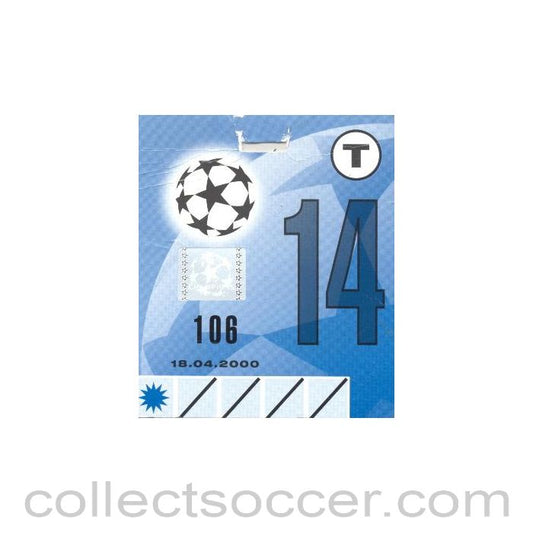2000 - Barcelona v Chelsea press pass 18/04/2000 Champions League