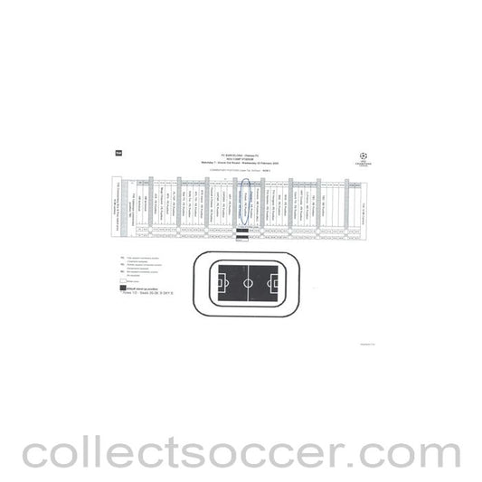 2005 - Barcelona v Chelsea Media Commentary Positions at Nou Camp Stadium Plan 23/02/2005 Champions League