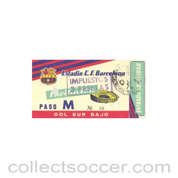 1958 - Barcelona unused ticket 1958-1959