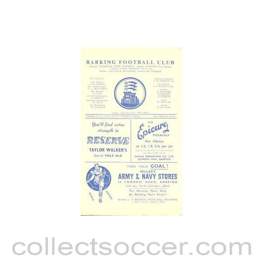 1958 - Barking v Romford official programme 05/04/1958
