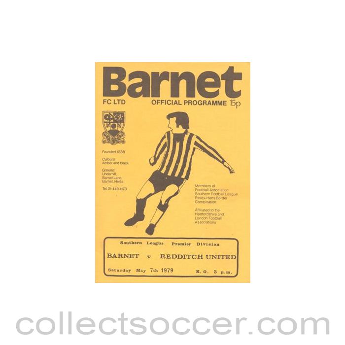 1979 - Barnet v Redditch Ubited official programme 07/05/1979 Southern League Premier Division