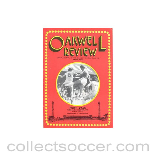 1978 - Barnsley v Port Vale official programme 26/12/1978 Football League