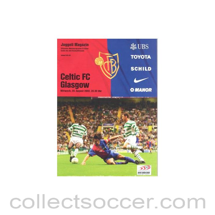 2002 - Basle v Celtic official programme 28/08/2002 Champions League