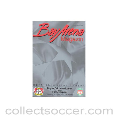 2002 - Bayer Leverkusen v Liverpool official programme 09/04/2002 Champions League