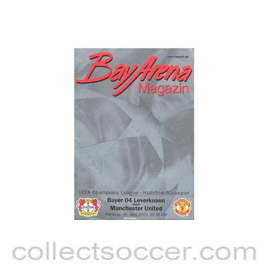 2002 Bayer Leverkusen v Manchester United official programme 30/04/2002 Champions League Semi-Final