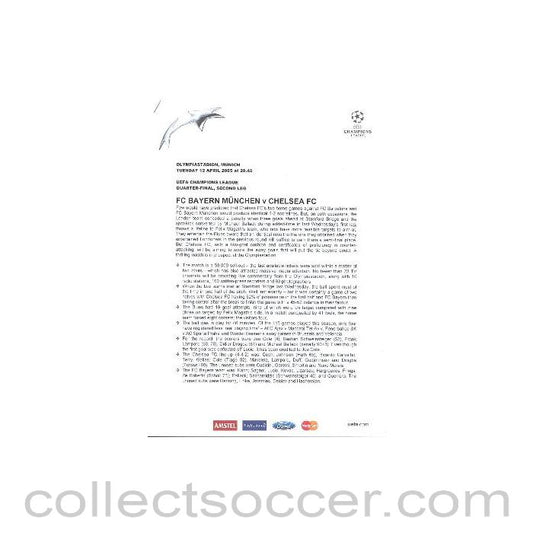 2005 - Bayern Munich v Chelsea press pack 12/04/2005